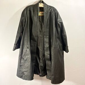 Vintage Atlantic Beach Long-Line Leather Jacket